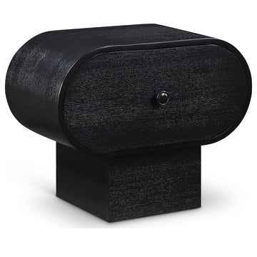 Harlow Solid Wood And Oak Veneer Night Stand, Black