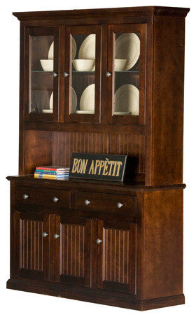 Eagle Furniture, 54" Coastal Dining Buffet, Midnight Blue, With Hutch