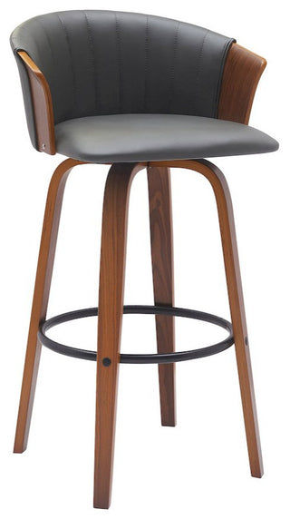 Diana Upholstered Wood Swivel Bar or Counter Stool