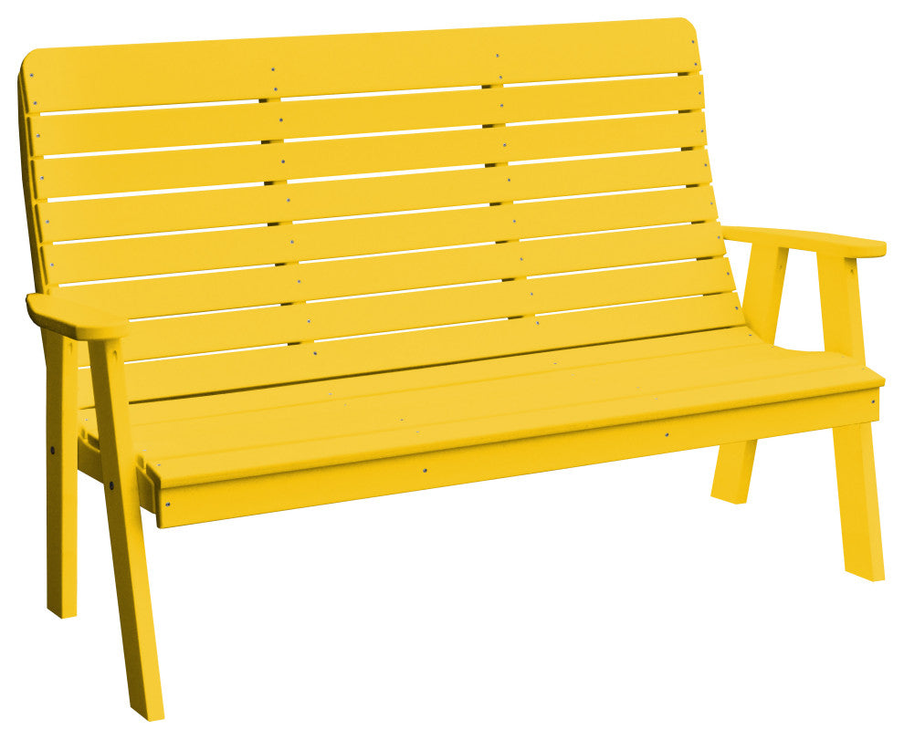 Poly Winston Garden Bench, Lemon Yellow, 5 Foot