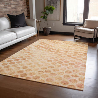 Machine Washable Indoor/Outdoor Chantille ACN1642 Peach 5' x 7'6" Rug