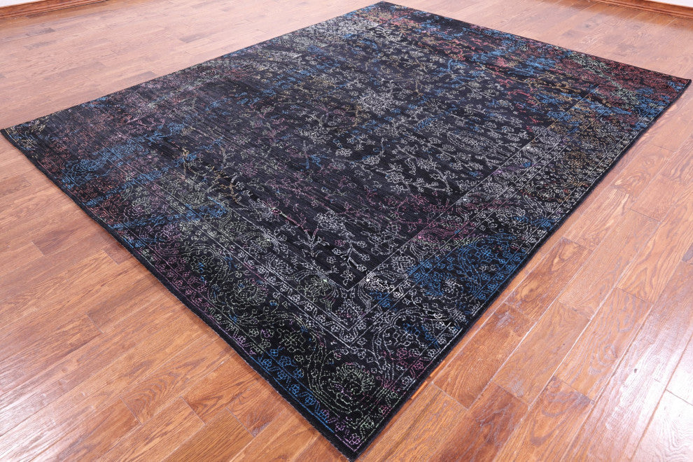 Persian Wool and Silk Hand Knotted Rug 8' 2" X 10' 5" Q6275