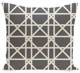 Trellis Geometric Print Pillow, Gray, 20"x20"