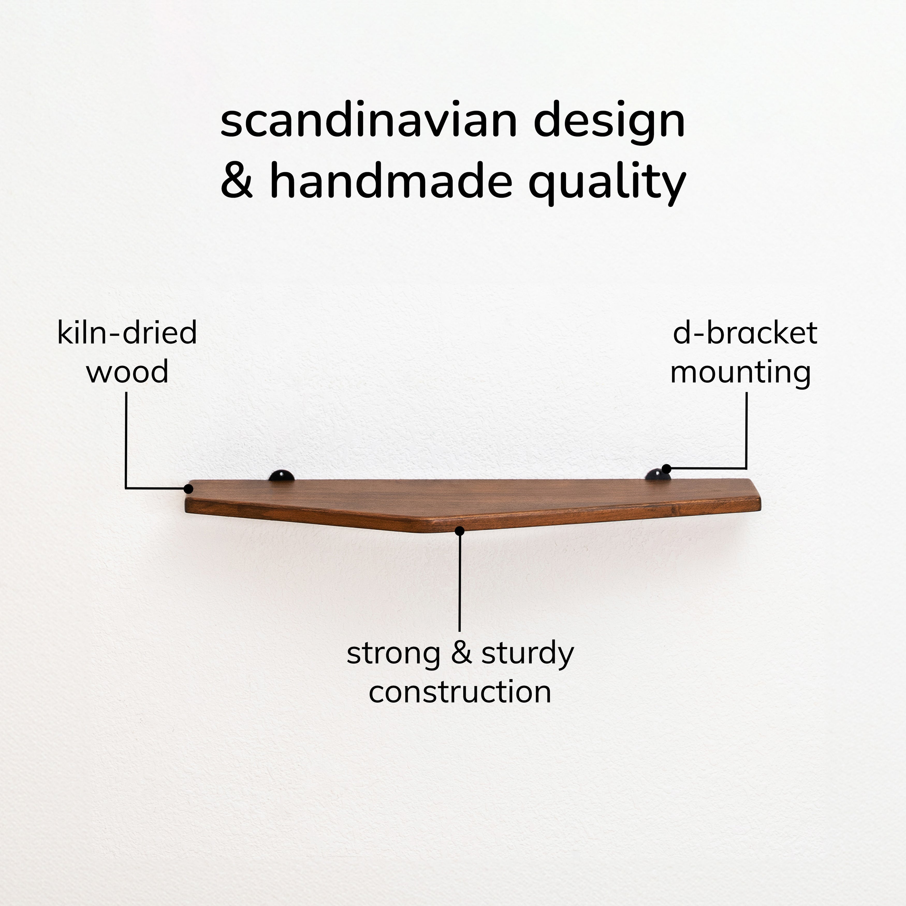 Lonny Wall Mounted Shelves, Walnut