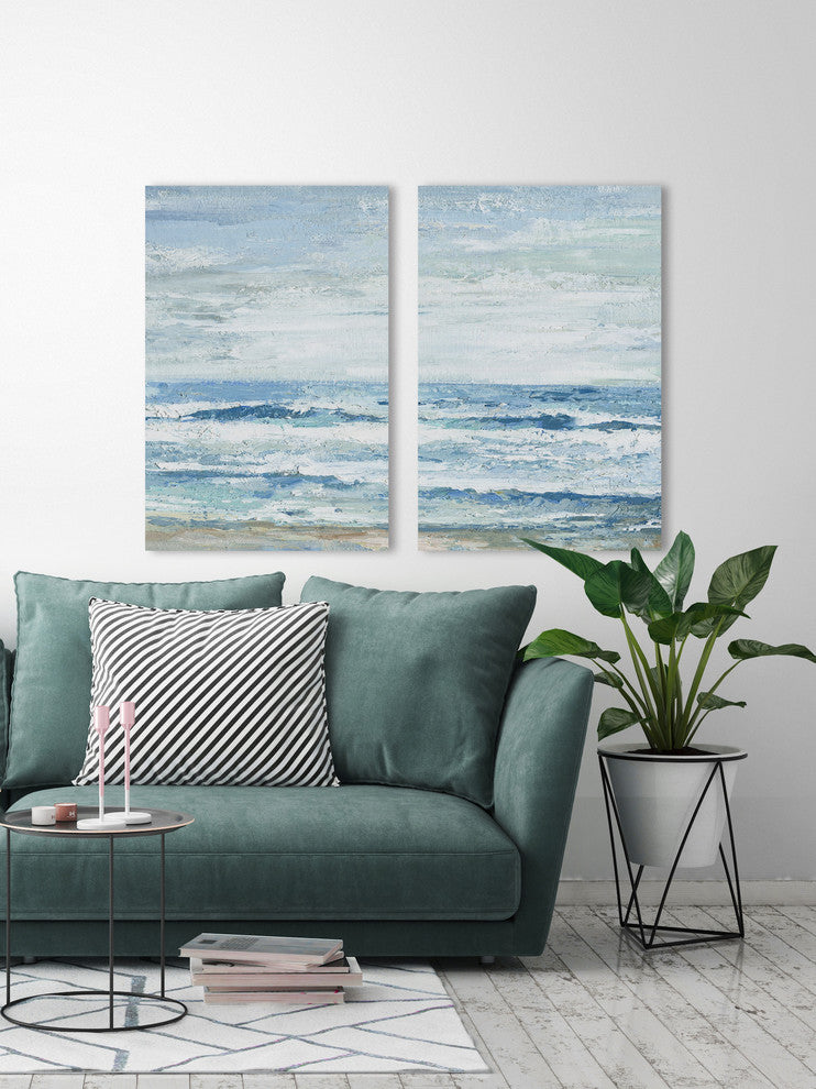 Ride the Waves Diptych, 48"x36"