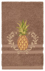 Linum Home Textiles Welcome Embellished, Latte, Hand Towel, Single