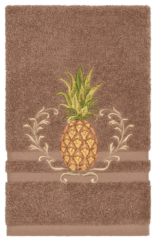 Linum Home Textiles Welcome Embellished, Latte, Hand Towel, Single
