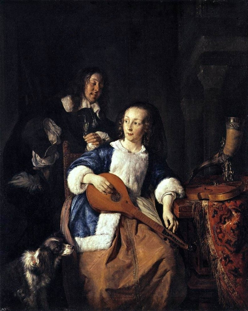 Gabriel Metsu The Cittern Player Wall Decal