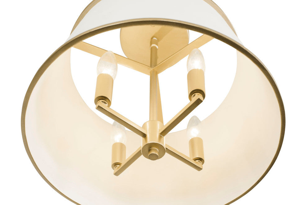 Coco 4-Lt  Semi-Flush - Matte White/French Gold