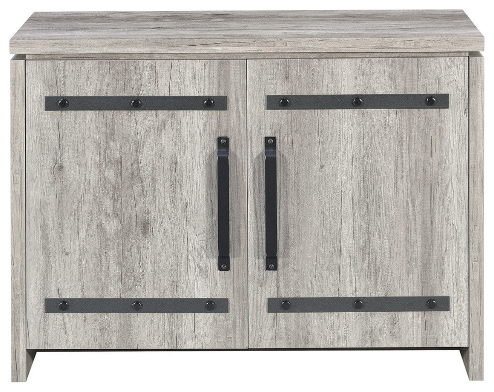 2 Doors Accent Cabinet, Gray Driftwood