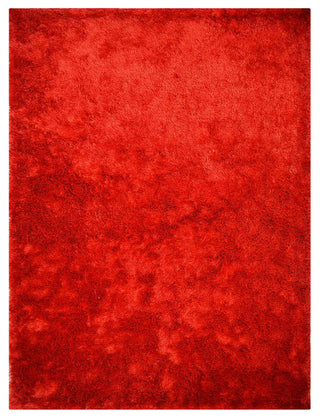 HAND TUFTED SHAG POLYESTER ECO-FRIENDLY AREA RUGS -Light Red Color, Solid Design