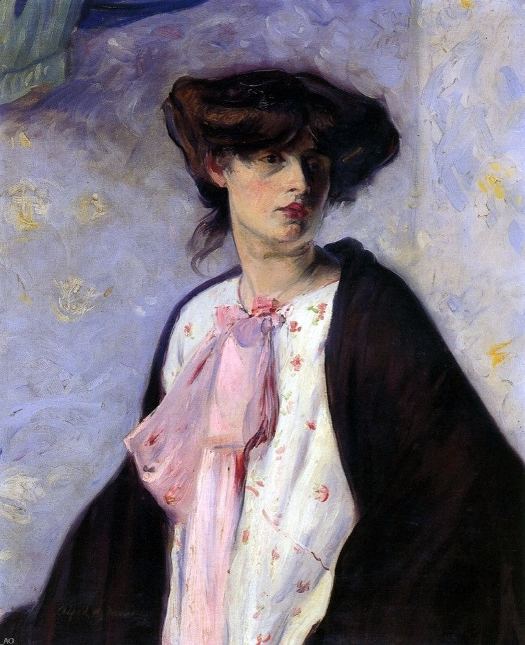 Alfred Henry Maurer Woman With a Pink Bow, 20"x25" Wall Decal