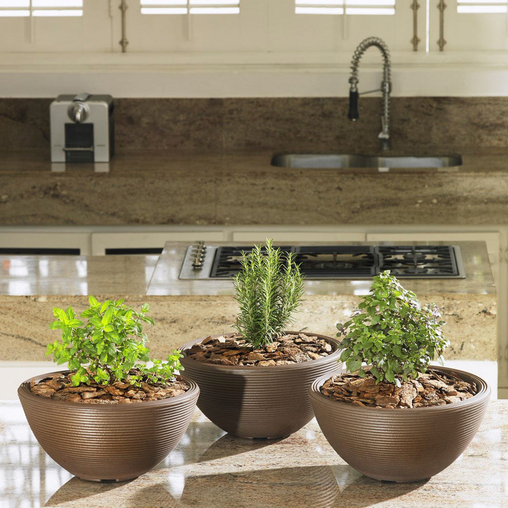 Delano 16" Planter, Old Bronze, 16" Bowl