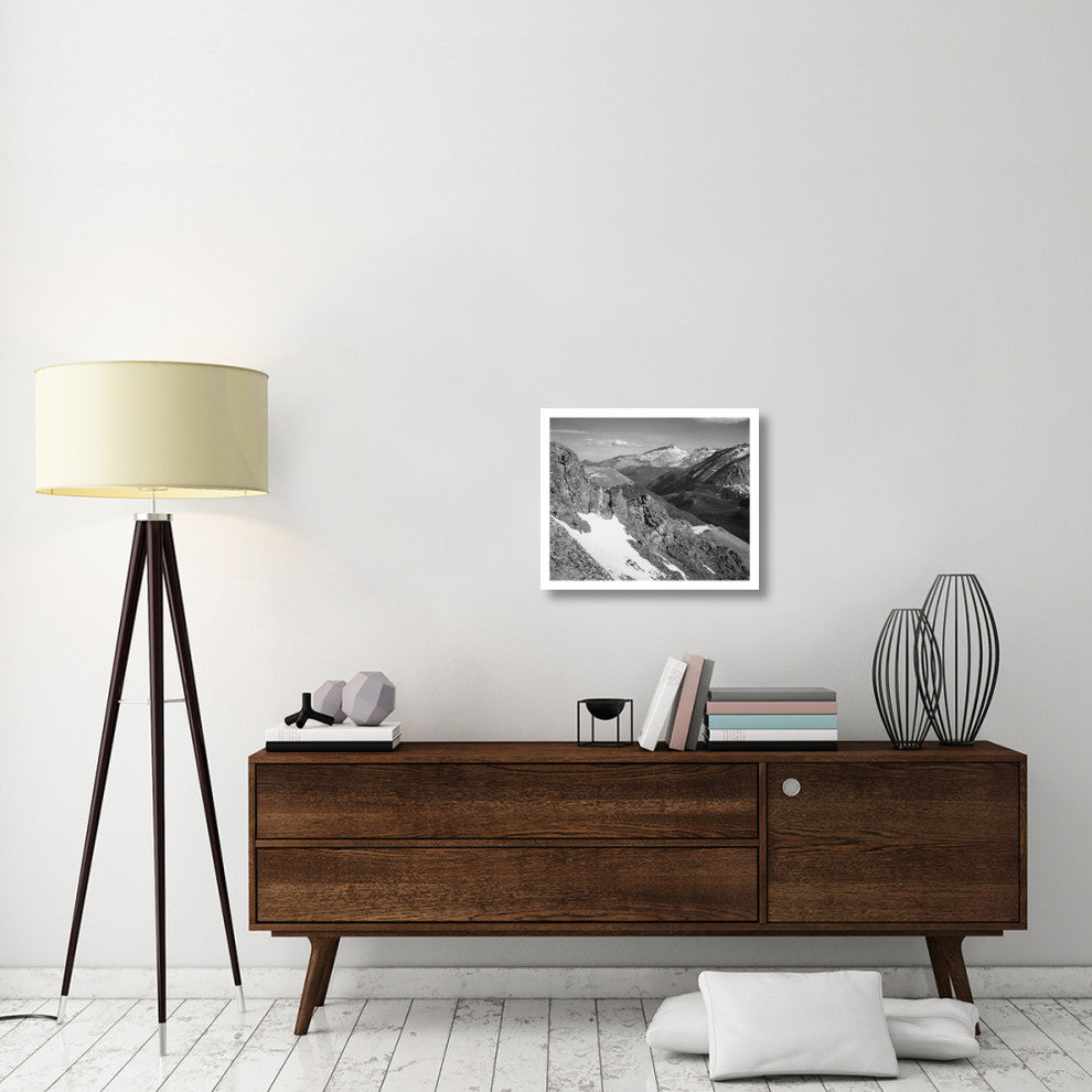 "Barren mountains with snow, Rocky Mountain NP, 1941-1942" Paper Art, 24"x20"