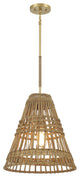 1-Light Pendant, Natural Brass