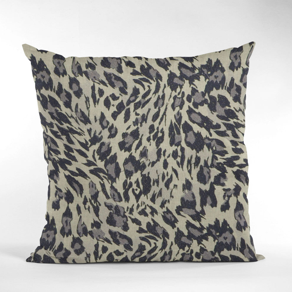 Granite Cheetah Embroidery Luxury Throw Pillow, Double sided 24"x24"