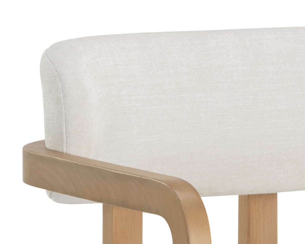 Madrone Dining Armchair, Rustic Oak, Heather Ivory Tweed