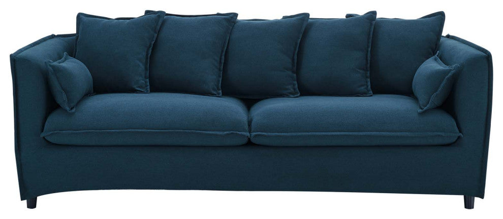 Sofa, Fabric, Navy Blue, Modern, Living Lounge Room Hotel Lobby Hospitality