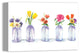 Painted Flowers in Glass Jars Print 12x18 Canvas Wall Art