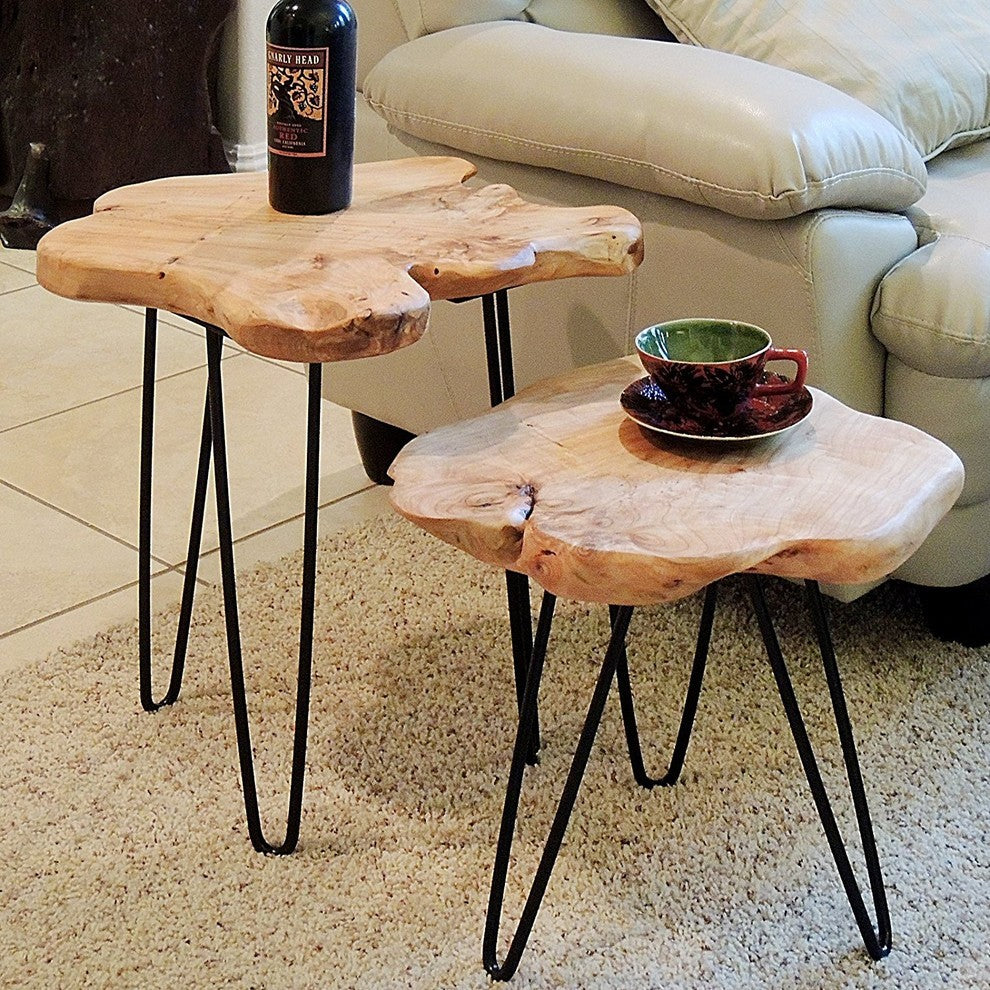Cedar Wood Stump Small End Table