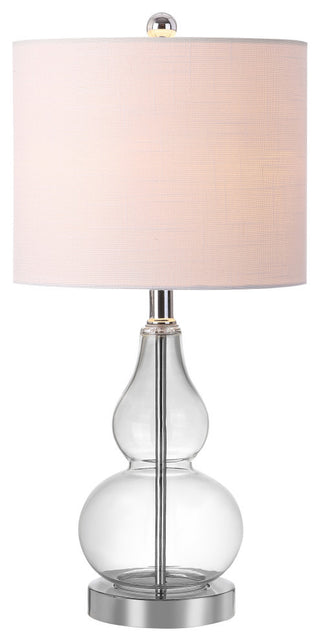 Anya 20.5" Mini Glass Table Lamp, Clear, Single