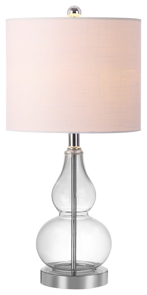 Anya 20.5" Mini Glass Table Lamp, Clear, Single