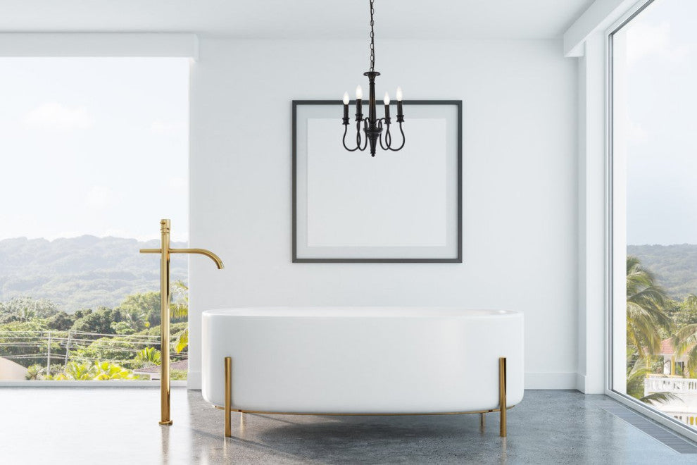 Flynn 4-Light Pendant, Black