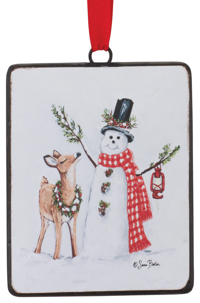 Snowman and Deer Ornament, Set of 12