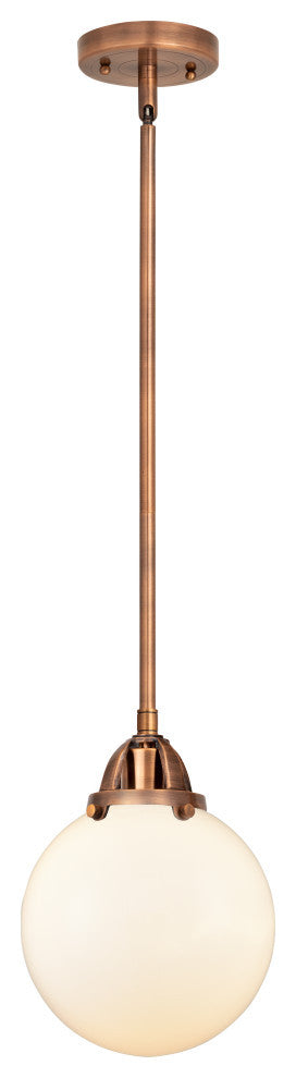 Beacon Mini Pendant, Antique Copper, Matte White, Matte White