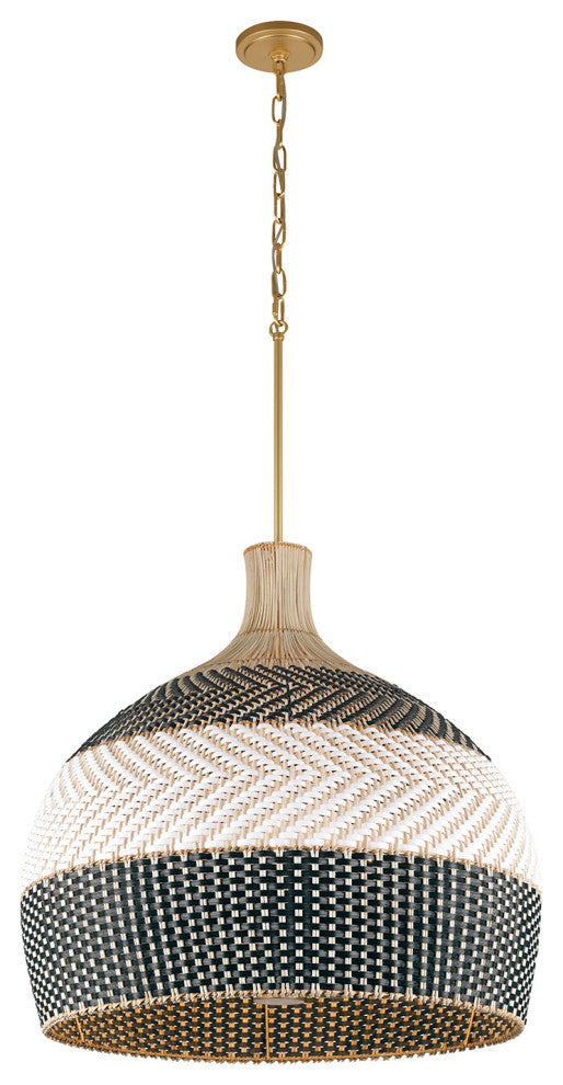 Crystorama Lighting Group ZAN-9006 Zanzibar 6 Light 26"W Pendant - Soft Gold /
