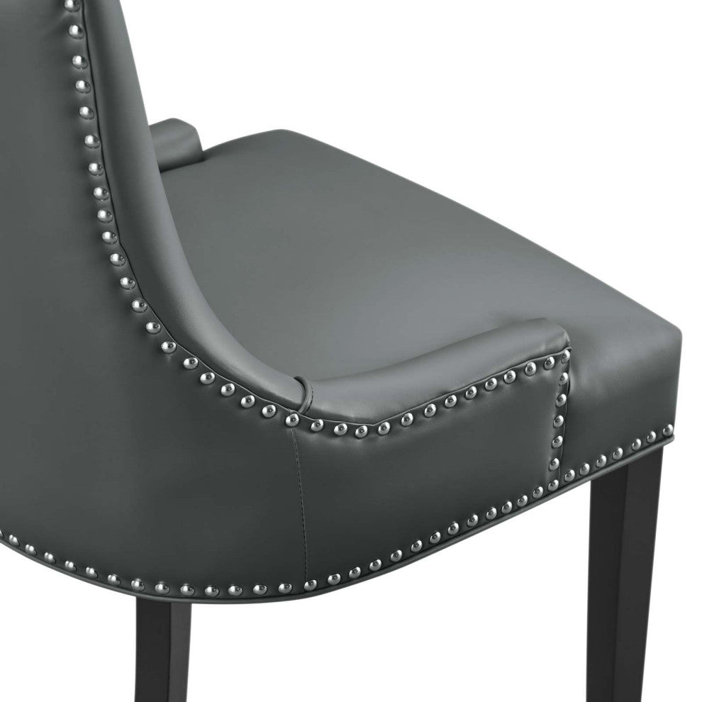 Marquis Vegan Leather Dining Chair, Gray