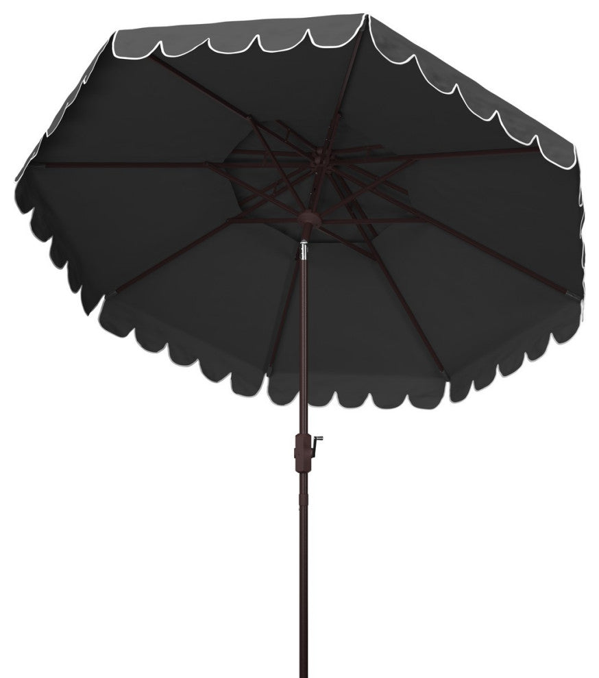 Safavieh Venice 9' Round Double Top Crank Umbrella, Grey
