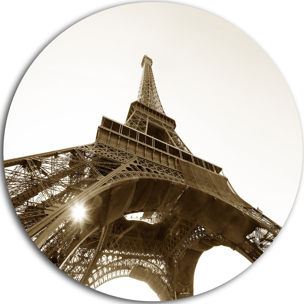 Eiffel Tower Straight Into Sky, Photography Round Wall Art, 23"