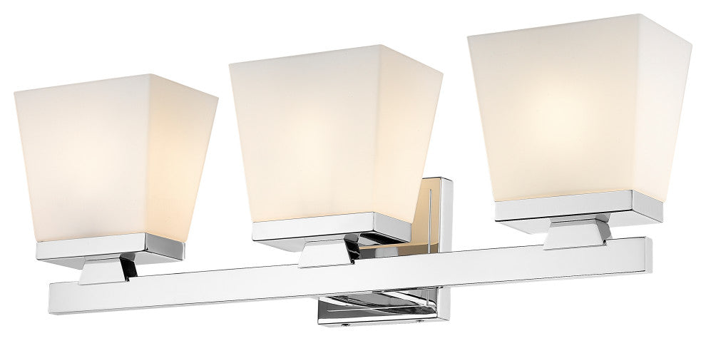 Zlite 1937-3V-CH 3-Light Vanity, Etched Opal