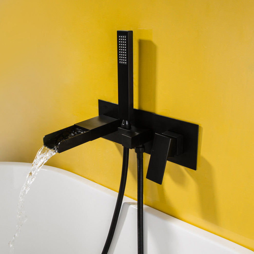 Wall Mounted Roman Tub Faucet With Hand Shower