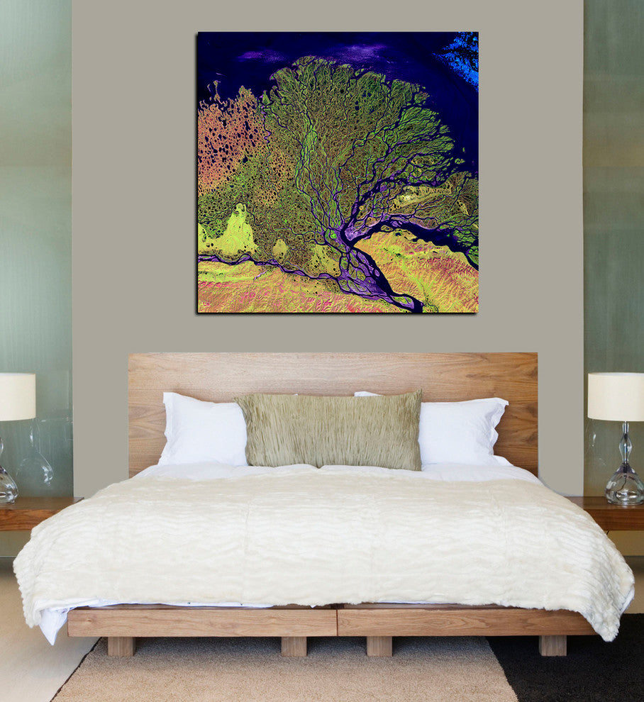 Epic Graffiti "Earth As Art: Lena Delta" Giclee Canvas Wall Art, 12"x12"