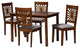 Loni Dining Collection, Gray/Walnut Brown, 5-Piece Dining Set