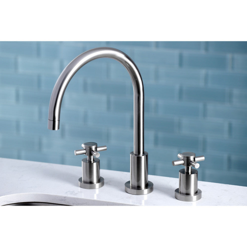 Kingston Brass Widespread Kitchen Faucet, Brushed Nickel