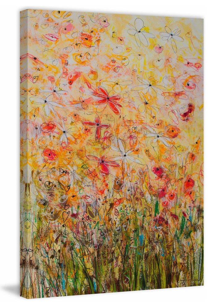 "Daisy Chain 19" Painting Print on Wrapped Canvas, 40x60