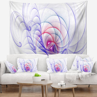 3D Blue Surreal Illustration Abstract Wall Tapestry, 80"x68"