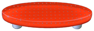 Art Glass Bubbles Pull Oval, Alum Post, Bubbles Orange