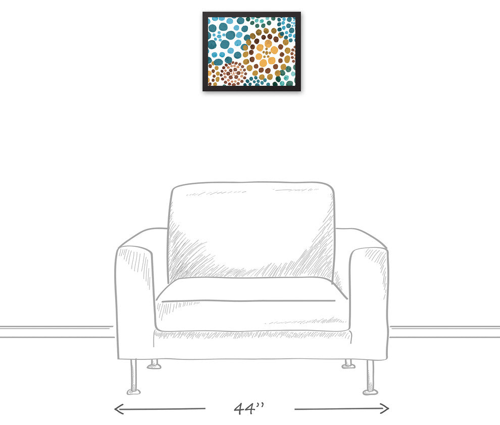 Colorful Floral Dots 11x14 Black Framed Canvas