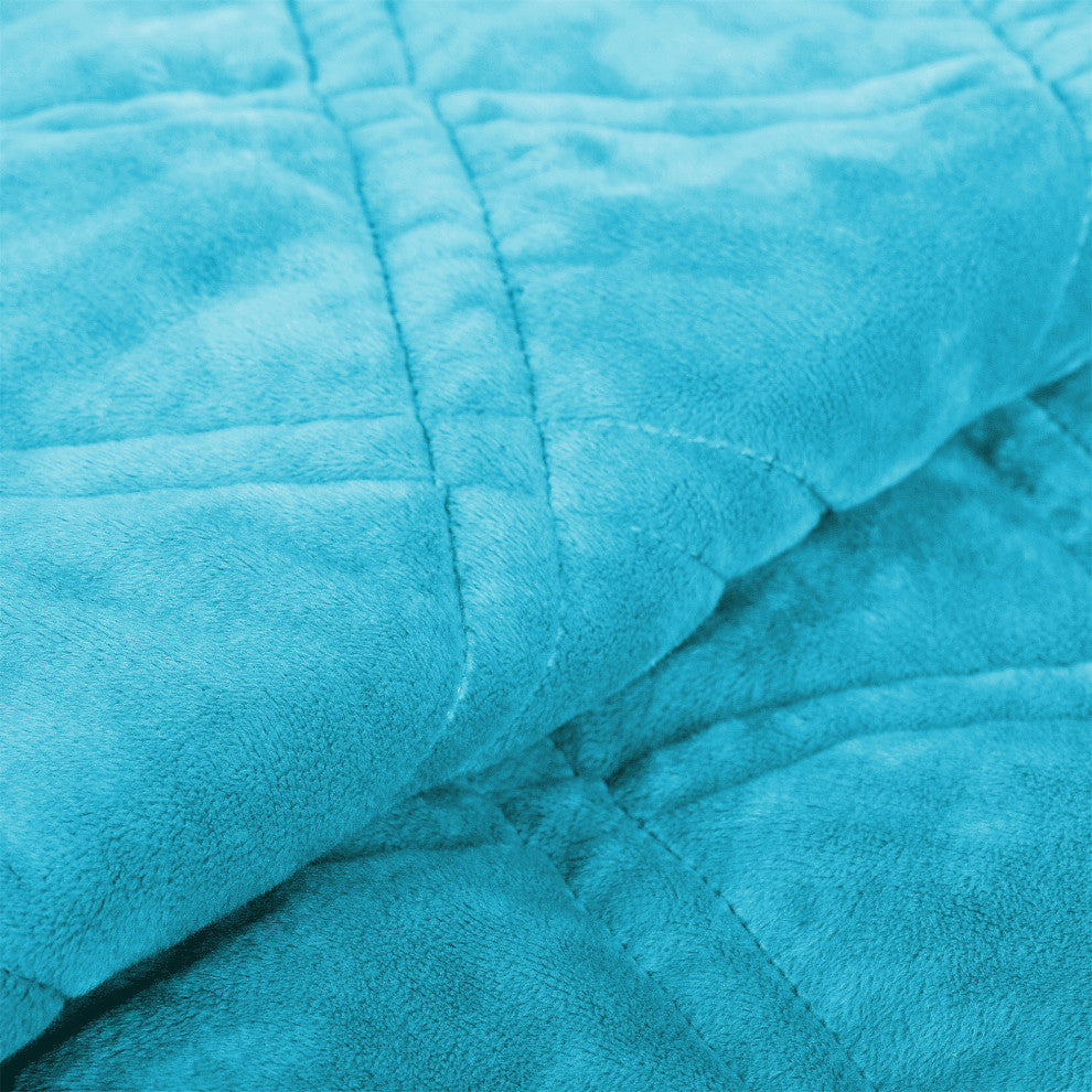 Supersoft Microplush Quilted 4-Piece Bed Spread Set, Scuba Blue, King