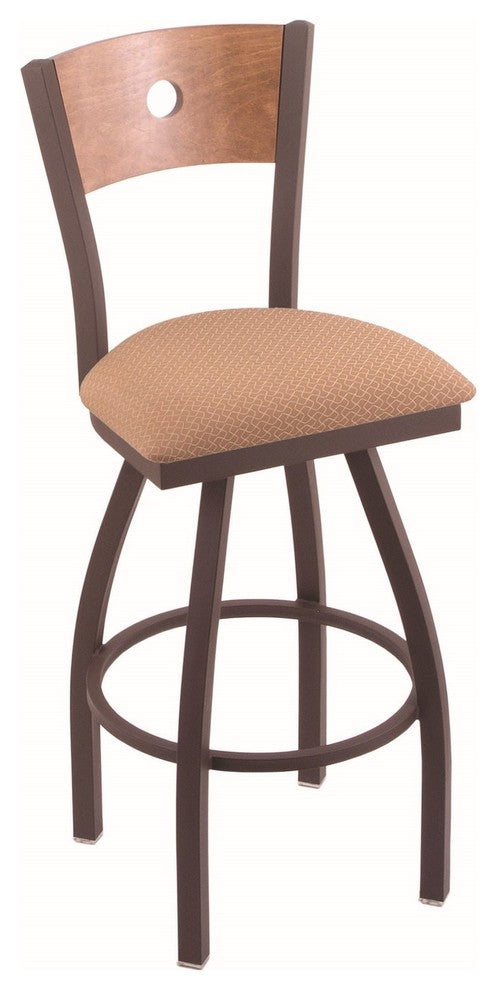 830 Voltaire 30" Swivel Counter Stool with Bronze Finish, Medium Back, and Graph