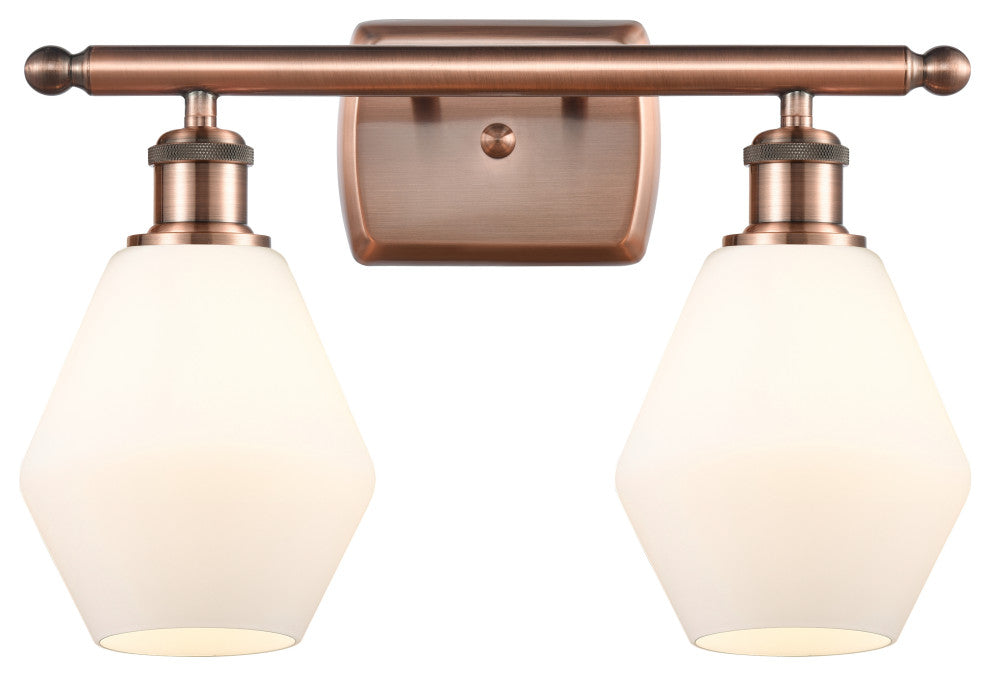 Innovations 516-2W-AC-G651-6 2-Light Bath Vanity Light, Antique Copper
