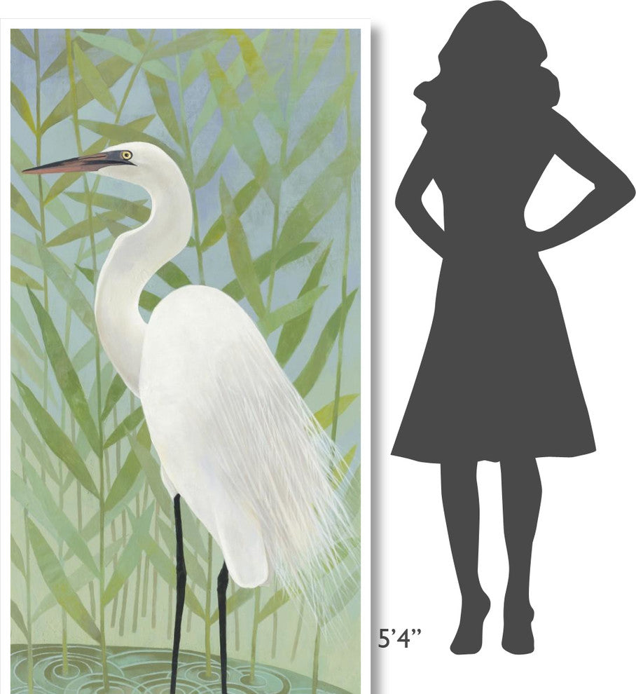 "Egret by the Shore II" Digital Paper Print by Kathrine Lovell, 38"x74"