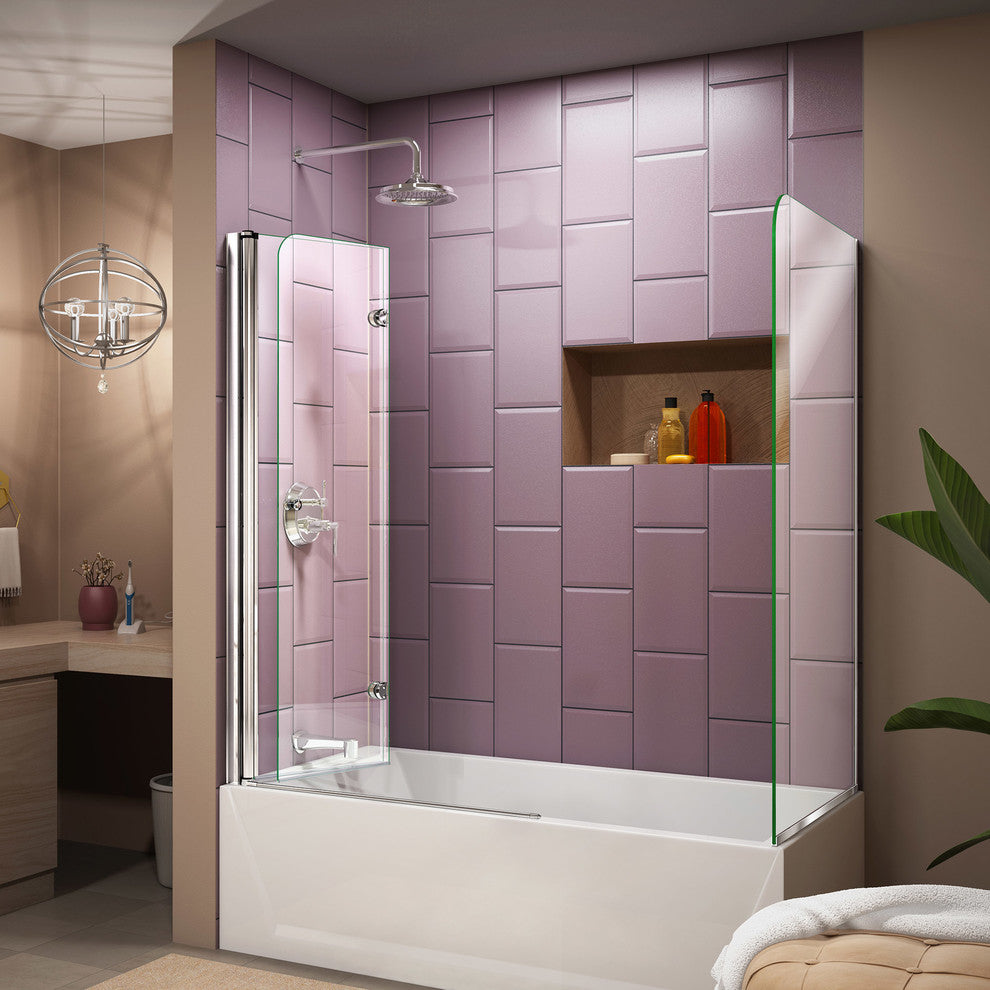 DreamLine 56 to 60"x30 D 58" Hinged Tub Door, SHDR-3636580-RT-01