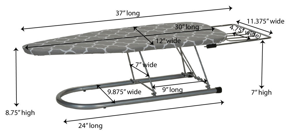 Steel Top Table Top Ironing Board With Iron Rest