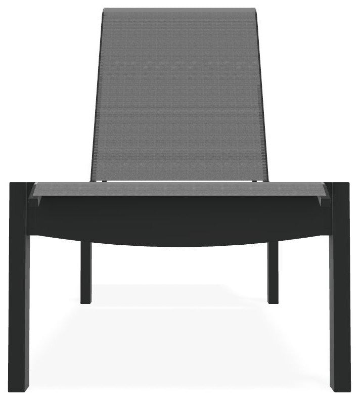 Leeward Sling Stackable Outdoor Chaise Lounge, Titanium/Graphite