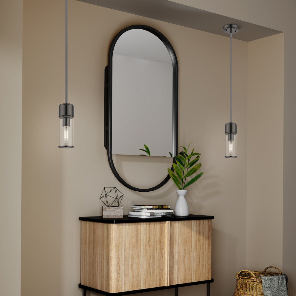 Quincy 1-Light Black Chrome Mini Pendant